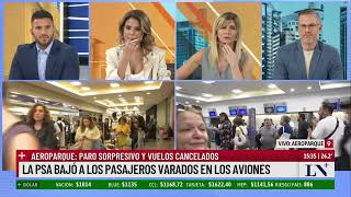 Paro sorpresivo y vuelos cancelados la PSA bajó a los pasajeros varados en los aviones [upl. by Scriven992]