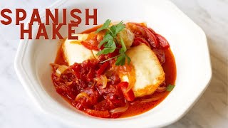 DELICIOUS Spanish Hake Recipe  Merluza a la Riojana  RiojanStyle Hake [upl. by Lodovico]