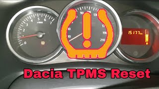 Dacia Renault Logan Sandero Duster Dokker Lodgy Reset Tyre  Tire pressure Light  TPMS Reset [upl. by Necila]