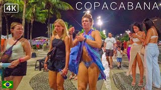 🇧🇷 Copacabana Boardwalk at Night  Rio de Janeiro Brasil  4K 2023 [upl. by Farmann451]