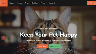 Pet Care Websites Using HTML CSS JavaScript  Pet Shop Website [upl. by Halonna]