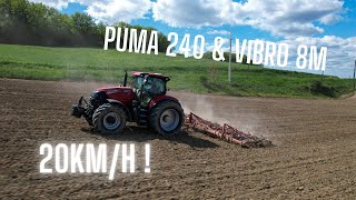 20kmh au Vibroculteur  Case IH Puma 240 amp Vibroculteur 8m [upl. by Christiansen152]