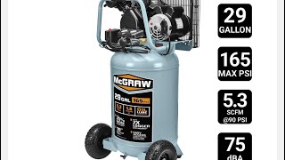 Mcgraw 29 Gallon air compressor review Harbor Freight [upl. by Aleet727]