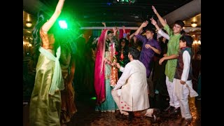 Best Mehndi Dance with Surprise Ending London  Akbar  Hiba  Bollywood Medley 19922018 [upl. by Adams]