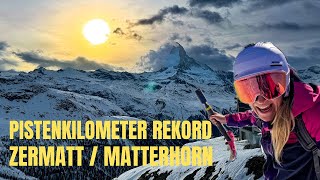 PISTENKILOMETER REKORD IN ZERMATT  Skifahren rund ums Matterhorn ⛷️🏔️ [upl. by Esinek]