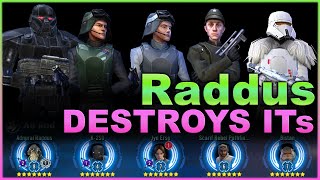 R8 Admiral Raddus Rogue One DESTROY Imperial Troopers  SWGOH [upl. by Delfine290]