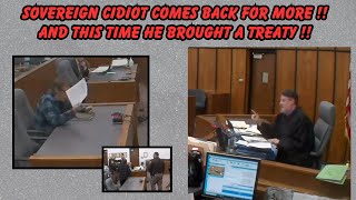 Sovereign Citizen thrown in jail for contempt comes back for more…THIS time he brought a TREATY 🤣🤣 [upl. by Nylecoj]