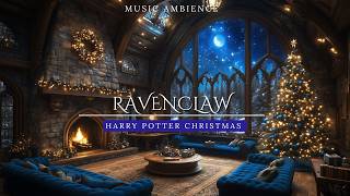 RAVENCLAW Christmas Ambience with Harry Potter Music  Magical Cozy Common Room at Christmas [upl. by Bradan626]