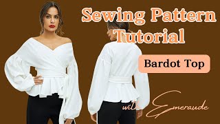 Wrap Blouse Sewing Pattern Tutorial Dolman Sleeve Top Pattern Making your own Top [upl. by Llertnor148]