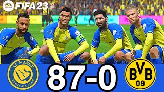 FIFA 23 Messi Ronaldo Neymar Mbappe In One Team  Al Nassr 870 Dortmund Ps5 4K [upl. by Eeryk628]