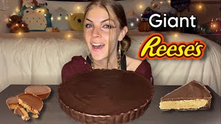 GIANT REEESES PEANUT BUTTER CUP MUKBANG Vegan [upl. by Peper]