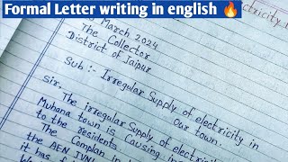 Formal letter  Formal letter writing in englishIrregular Supply Of Electricity In Our Town Letter [upl. by Rasia]