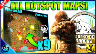 ALL 9 HOTSPOT MAPS  Rancho del Arroyo Guide 2024  theHunter Call of the Wild [upl. by Walli106]