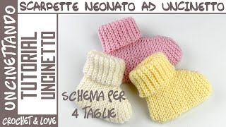 Scarpette per Neonato allUncinetto Facili e Super Morbide  Tutorial Passo a Passo [upl. by Nnylrats]