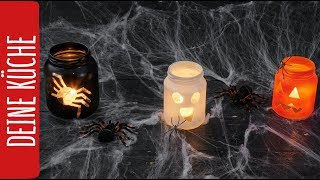 DIY Halloween Windlichter  REWE Deine Küche [upl. by Assennav592]