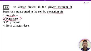 The lactose present in the growth medium of bacteria is transported to the cell by the action of [upl. by Ecnaralc85]