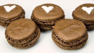 Chocolate Macarons with a Nutella Filling Cookies Cupcakes and Cardio Recipe [upl. by Gerda541]