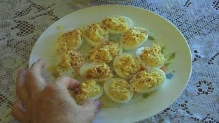 Deviled Eggs  Egg Salad Healthy with Hummus Best Tasting Quick Easy recipe Picnic cook out how to [upl. by Nosaes499]