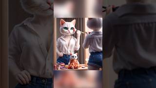 Kittens do makeup cat catlover kitten catshorts cute cattales catstoys ai smartcat [upl. by Yee]