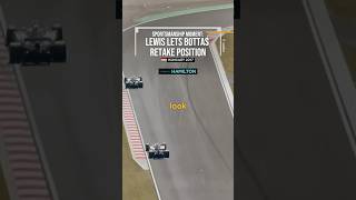 Lewis Hamilton lets Valtteri Bottas retake position [upl. by Annahgiel]