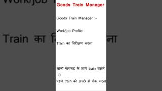 Railway Goods Train Manager Job  work kya रहता है new job latest [upl. by Jezebel694]