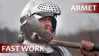 How to make medieval helmet armet DIY Forging armor [upl. by Nnyliram]