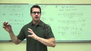 Intermediate Algebra Lecture 112 Solving Quadratic Equations with the Quadratic Formula [upl. by Allyce]