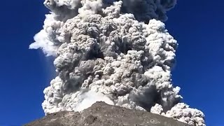 Volcano erupts as campers cook breakfast at the foot of Mount Merapi [upl. by Salli415]