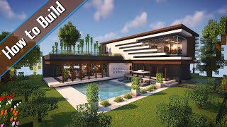 おしゃクラ！Part125 豪華なモダンハウスの作り方 Minecraft  OSHACRA How To Build Luxury Modern House [upl. by Nnep]