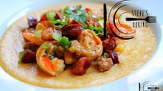 Shrimp and Pancetta over Soft Polenta recipe stevescooking [upl. by Lissy208]