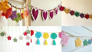 Top most easiest Crochet Bunting decoration ideas  Crochet garland designs [upl. by Flight]