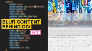 Blur content behind div with CSS [upl. by Milone]