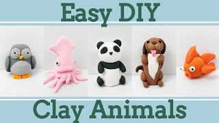 Easy Clay Animals for Beginners 6│5 in 1 Polymer Clay Tutorial [upl. by Cho]