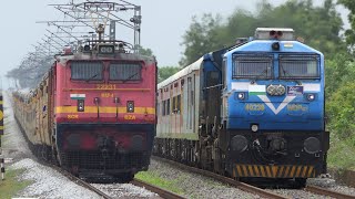 Crazy Train HONKERS  Powerful DIESEL Locomotives vs ELECTRIC Locomotives  Indian Railways [upl. by Hubing]