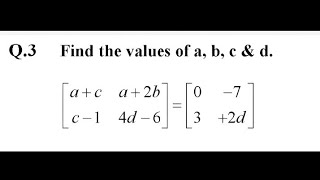 9th Class maths Chapter 1  Exercise 11 Question 3  Matrix and Determinant [upl. by Mars]