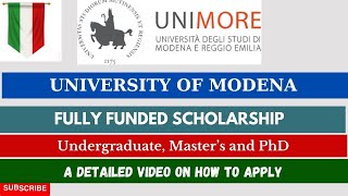 University of Modena Italy Eligibility Criteria Benefit How to apply for University of Modena [upl. by Enilarak377]