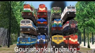 12 Trains on top of the train crossing l bumpy railroad  train simulator [upl. by Woolley]