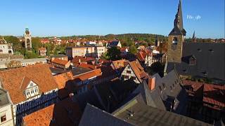 Quedlinburg mit der Drohne Rundumansicht über dem Marktplatz [upl. by Okiam]