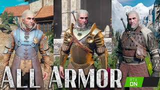 ALL ARMOR The Witcher 3 Wild Hunt — NextGen Update PC 2022 [upl. by Aihsilef865]