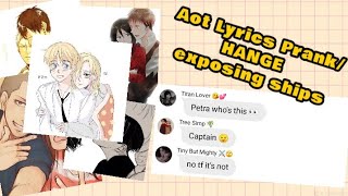 Hange Exposing Ship  Bottom Lyrics Prank [upl. by Nerdna]