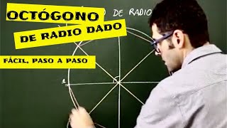 Geometría plana polígonos dibujar un octógono de radio dado [upl. by Yerga192]