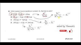 970112MJ24Q14 Cambridge International AS Level Chemistry MayJune 2024 Paper 12 Q14 [upl. by Sneve669]