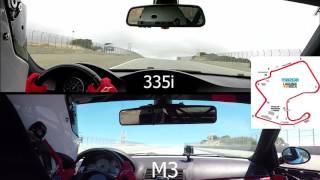 Power vs Weight  Modded BMW 335i vs M3  Laguna Seca Raceway [upl. by Nonnairb]