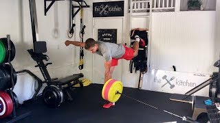 Meyers Leonard Landmine Single Leg RDL w 100 Pounds [upl. by Ameg]