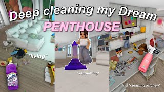 DEEP CLEANING my DREAM Penthouse  Bloxburg Roleplay  wvoices [upl. by Usanis704]