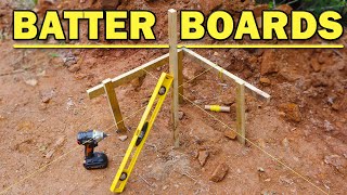 Installing Batter Boards with String Line Shop Foundation [upl. by Aileda]