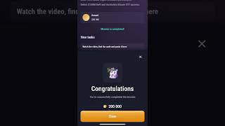 Tapswap watch video mission code today  Get 1 million coins tapswap [upl. by Legyn524]