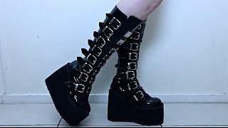 DEMONIA SWING 815 BOOTS  UNBOXING AND REVIEW [upl. by Nhabois]