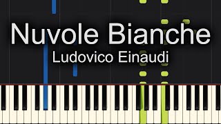 Nuvole Bianche Ludovico Einaudi Piano Tutorial Synthesia [upl. by Zertnom]