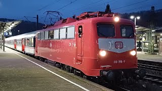 TRI BR 110 198 mit TRI nWagen als Hvz Verstärker nach Tübingen in Plochingen [upl. by Heshum]